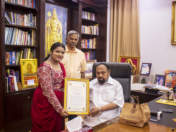 Certificate of recognition by BATU CAVE Temple Management, Malayasia